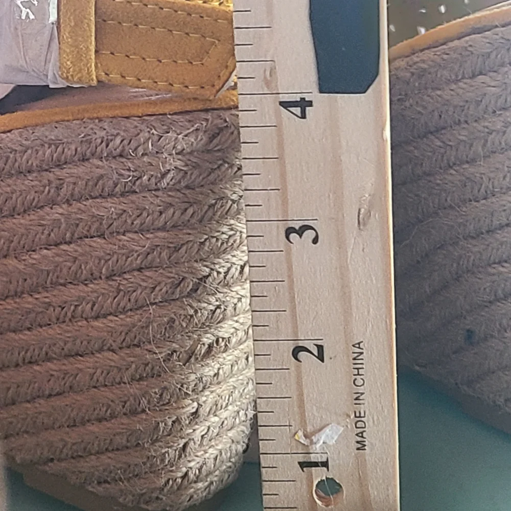 Refresh Yellow Perforated 4 In Wedge Sandals Size 8